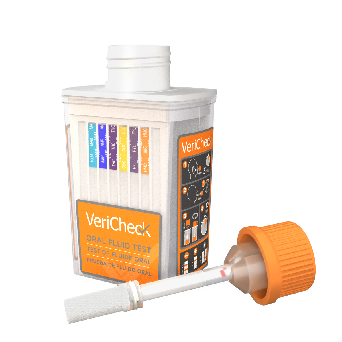 VeriCheck oral fluid device and separate collection swab with saturation indicator