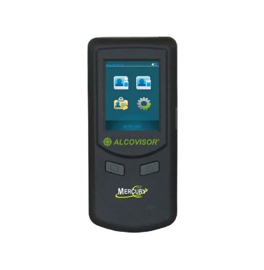 Alcovisor Mercury DOT evidential breath tester on a white background