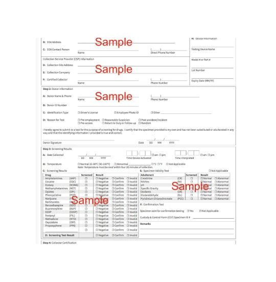 DATAC On-site Testing Form - Pack of 100