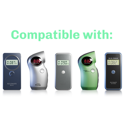 AlcoMate standard mouthpiece compatibility — breathalyzers sold separately